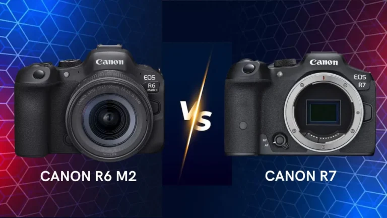 Canon EOS R6 Mark II vs R7 mirrorless camera side by side comparison