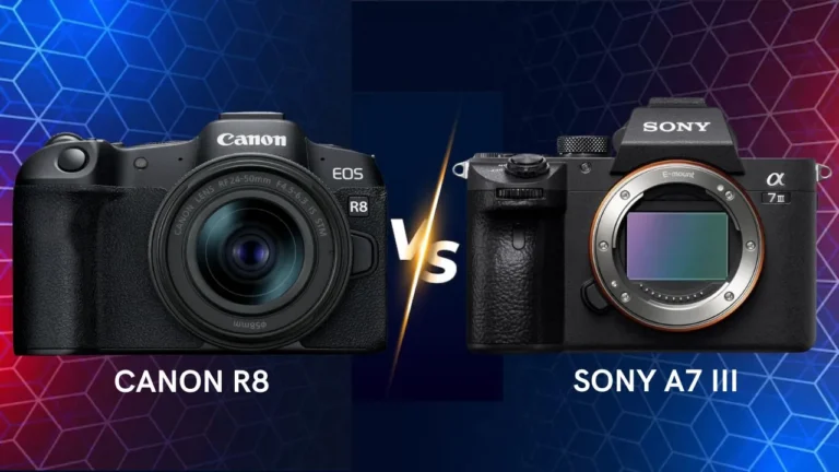 Canon R8 versus Sony A7 III camera comparison