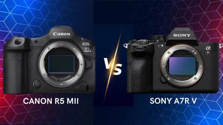 Canon R5 Mark II vs Sony A7R V mirrorless camera side by side comparison