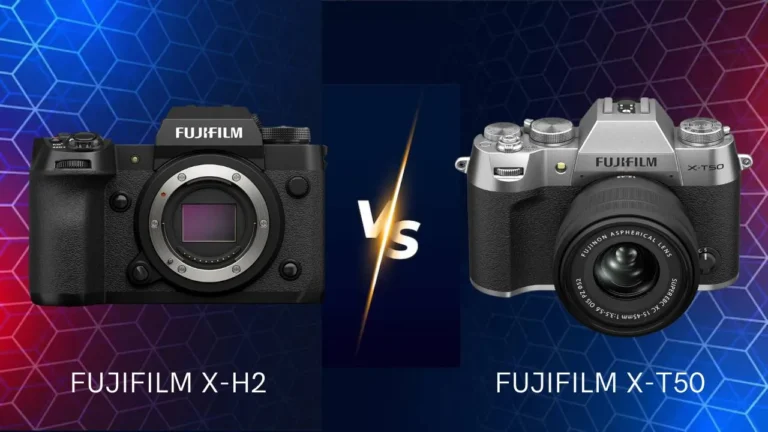 Fujifilm X-H2 Versus Fujifilm X-T50 mirrorless camera side by side comparison
