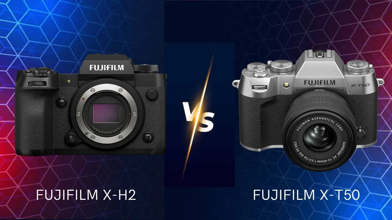 Fujifilm X-H2 Versus Fujifilm X-T50 mirrorless camera side by side comparison