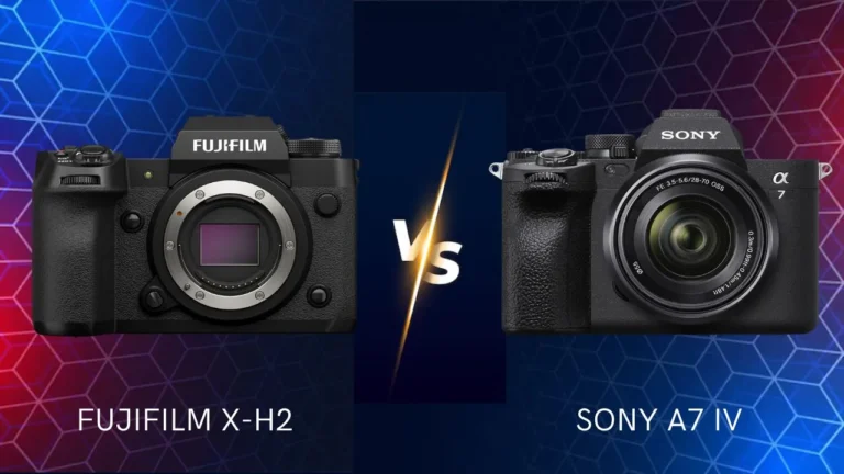 Fujifilm X-H2 versus Sony A7 IV mirrorless camera side by side comparison