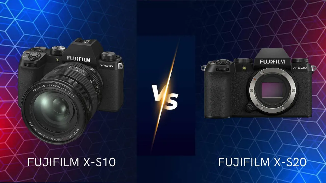 Fujifilm X-S10 vs X-S20 mirrorless camera side by side comparison