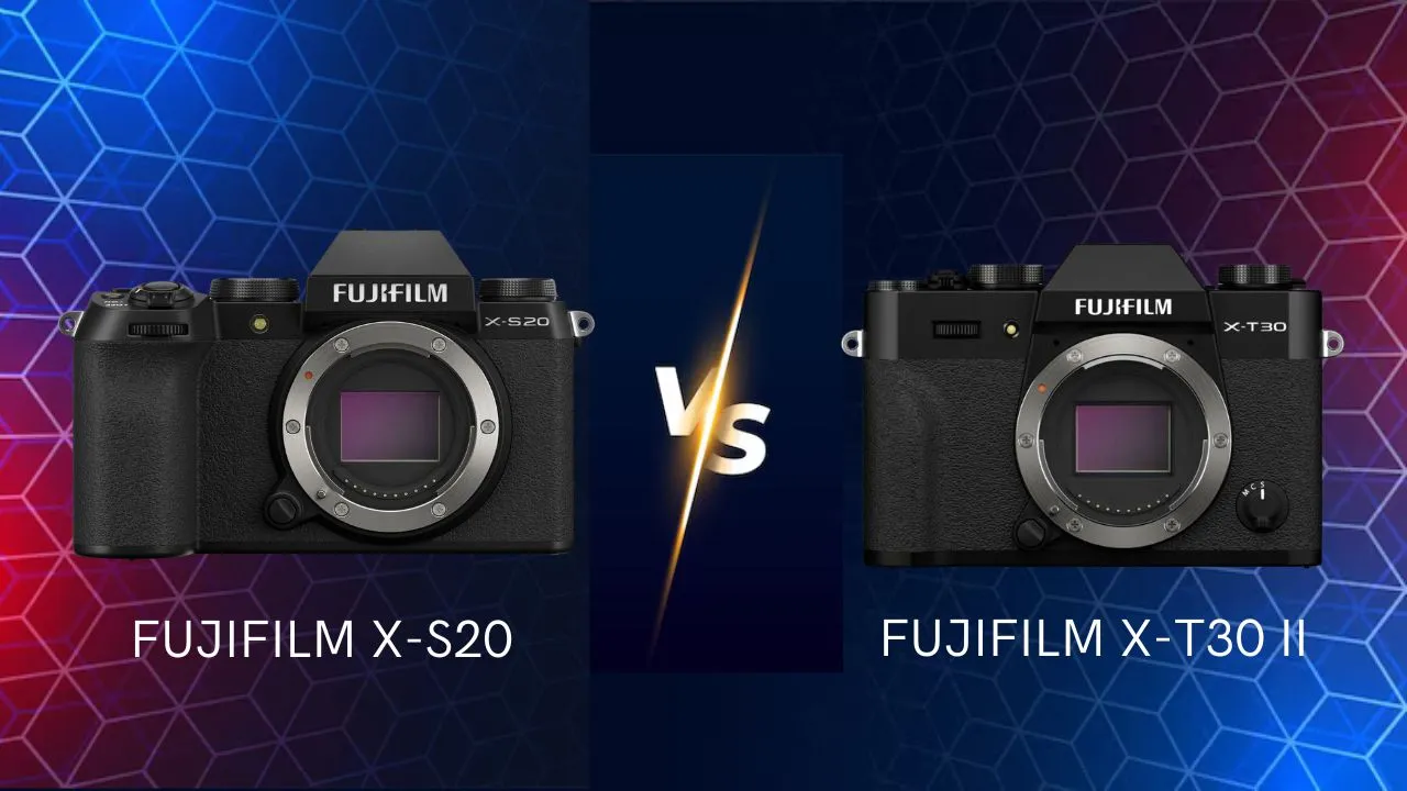 Fujifilm X-S20 vs X-T30 II mirrorless camera side by side comparison