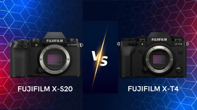 Fujifilm X-S20 vs X-T4 mirrorless camera side by side comparison