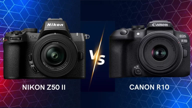 Nikon Z50 II vs Canon R10 mirrorless camera side by side comparison