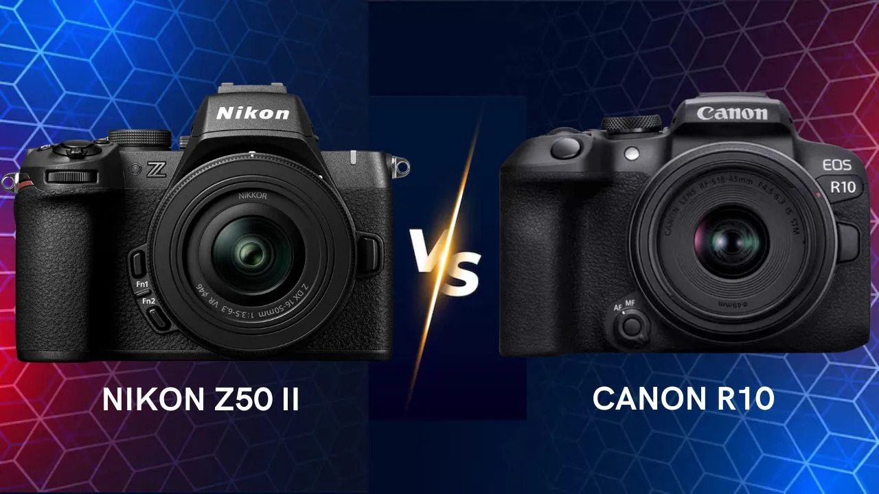 Nikon Z50 II vs Canon R10 mirrorless camera side by side comparison