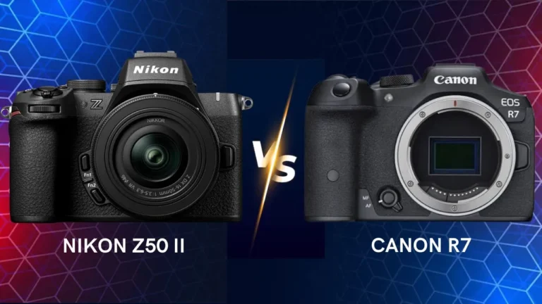 Nikon Z50 II vs Canon R7 mirrorless camera side by side comparison