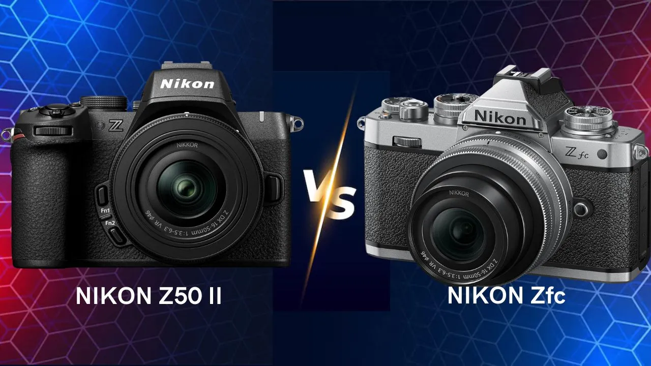 Nikon Z50 II vs Nikon ZfC mirrorless camera side by side comparison