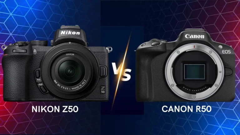 Nikon Z50 vs Canon R50 mirrorless camera side by side comparison