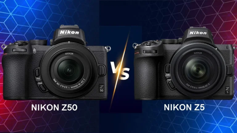 Nikon Z50 vs Z5 mirrorless camera side by side comparison