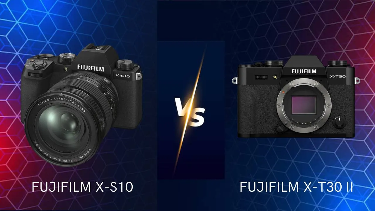 fujifilm x-s10 versus fujifilm x-t30 2 mirrorless camera side by side comparison