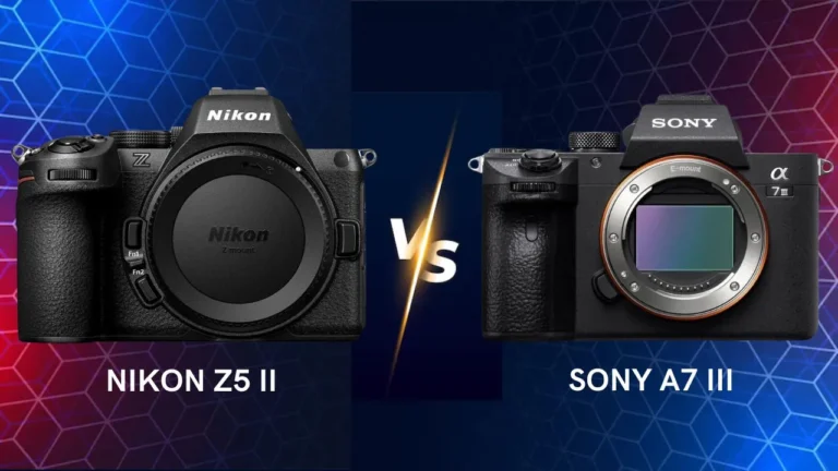 Nikon Z5 II vs Sony A7 III mirrorless camera side by side comparison