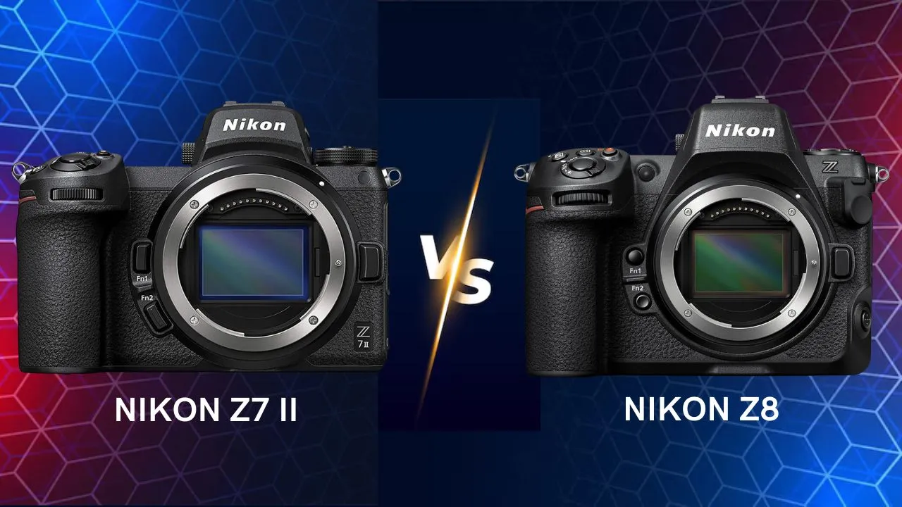 Nikon Z7 II vs Nikon Z8 mirrorless camera side by side comparison
