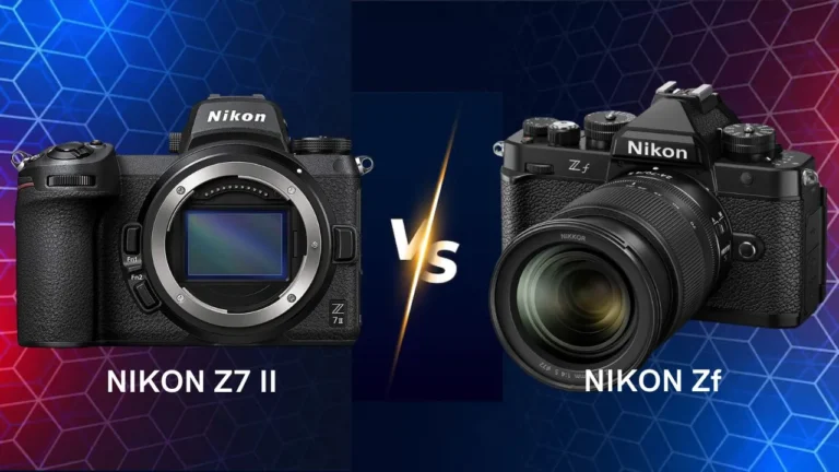 Nikon Z7 II vs Nikon Zf mirrorless camera side by side comparison