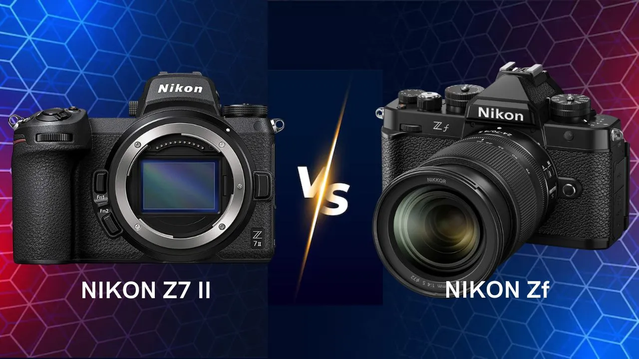 Nikon Z7 II vs Nikon Zf mirrorless camera side by side comparison