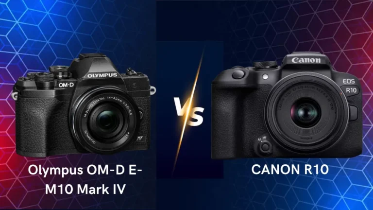Olympus OM-D E-M10 Mark IV vs Canon R10 mirrorless camera side by side comparison