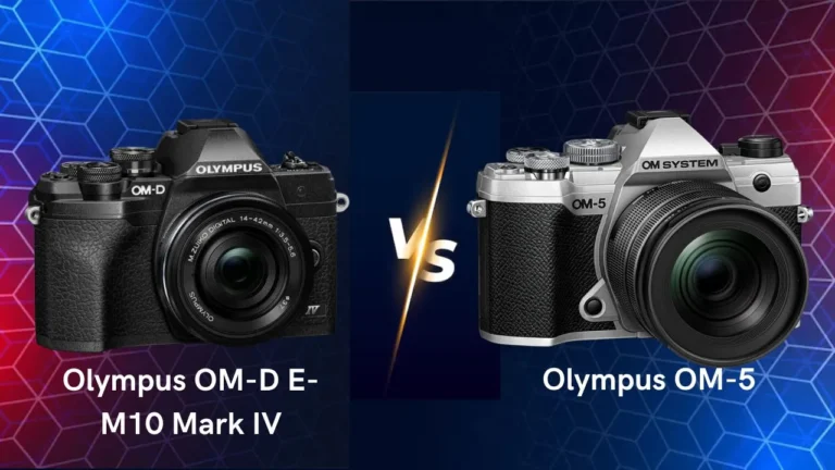 Olympus OM-D E-M10 Mark IV vs OM-5 mirrorless camera side by side comparison
