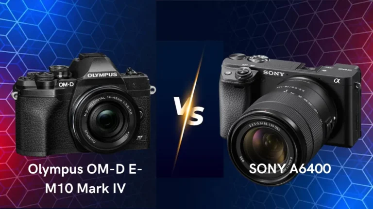 Olympus OM-D E-M10 Mark IV vs Sony A6400 mirrorless camera side by side comparison