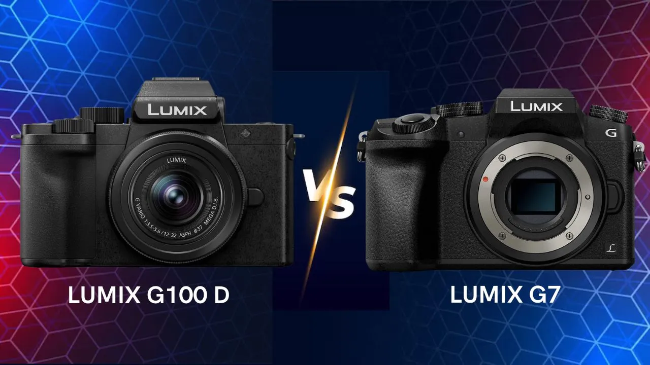 Panasonic Lumix G100D vs G7 mirrorless camera side by side comparison