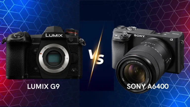 Panasonic Lumix G9 vs Sony A6400 mirrorless camera side by side comparison