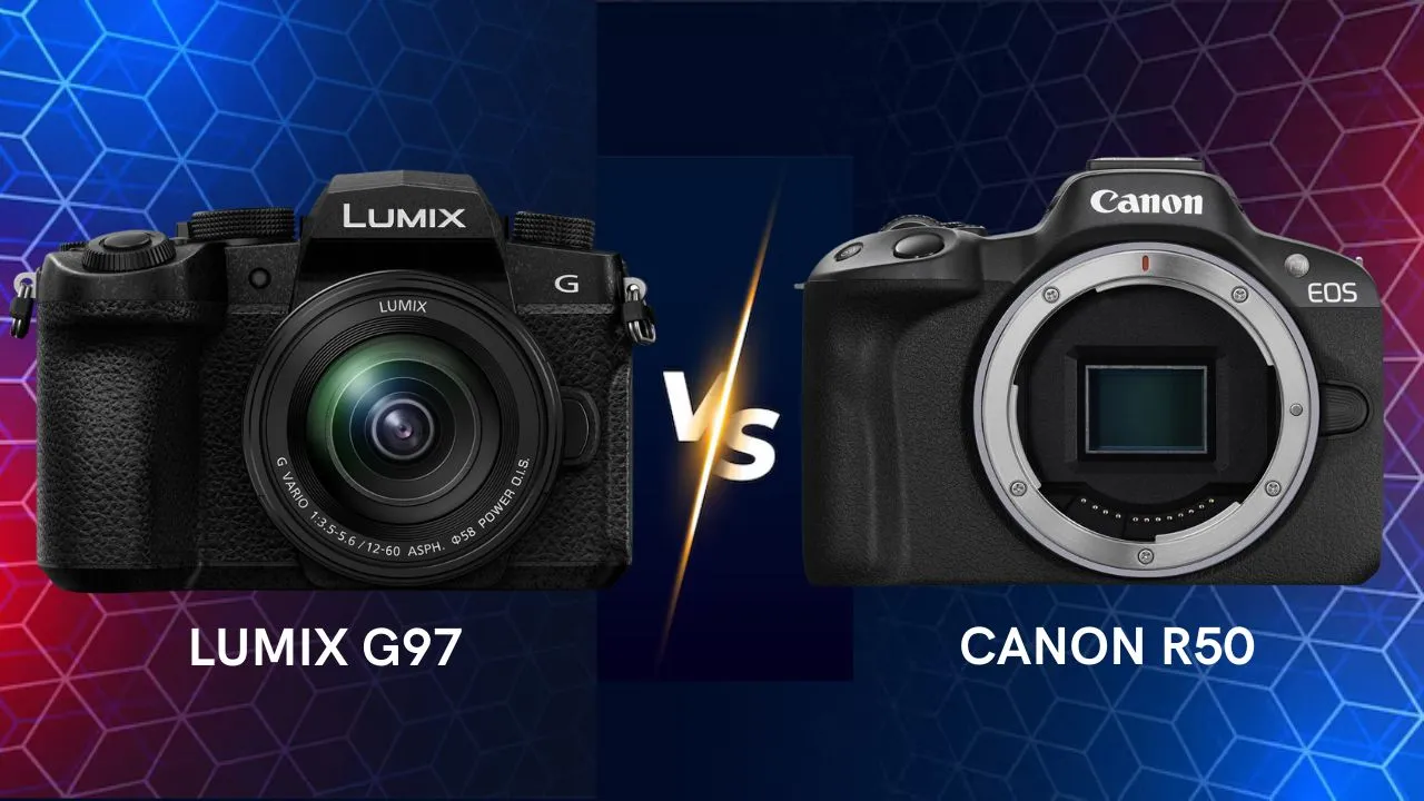 Panasonic Lumix G97 vs Canon R50 mirrorless camera side by side comparison