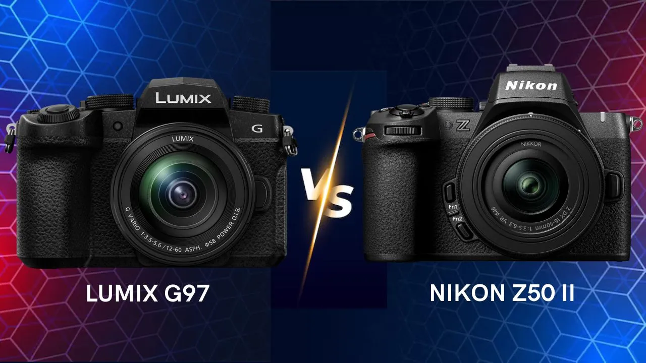 Panasonic Lumix G97 vs Nikon Z50 II mirrorless camera side by side comparison