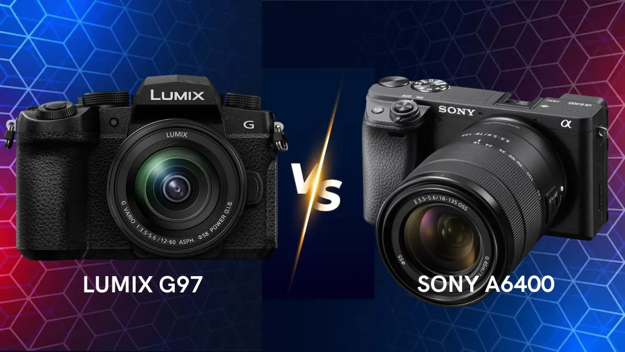 Panasonic Lumix G97 vs Sony A6400 mirrorless camera side by side comparison