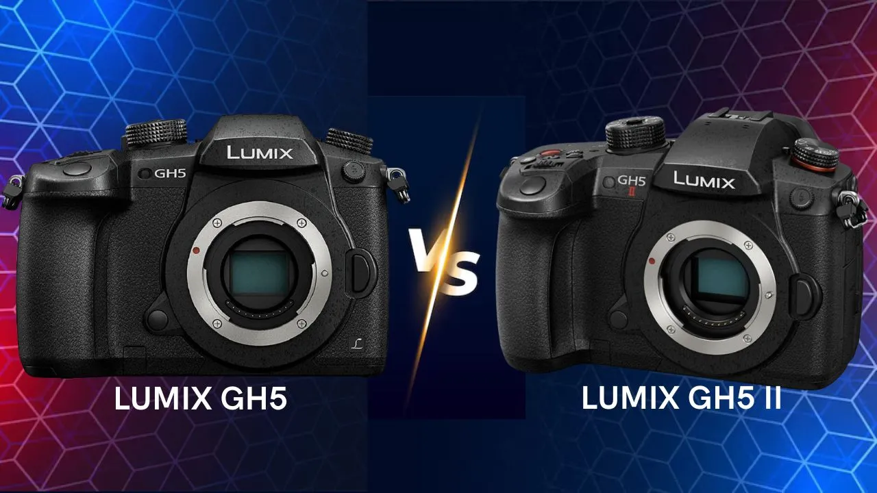 Panasonic Lumix GH5 vs GH5 II mirrorless camera side by side comparison
