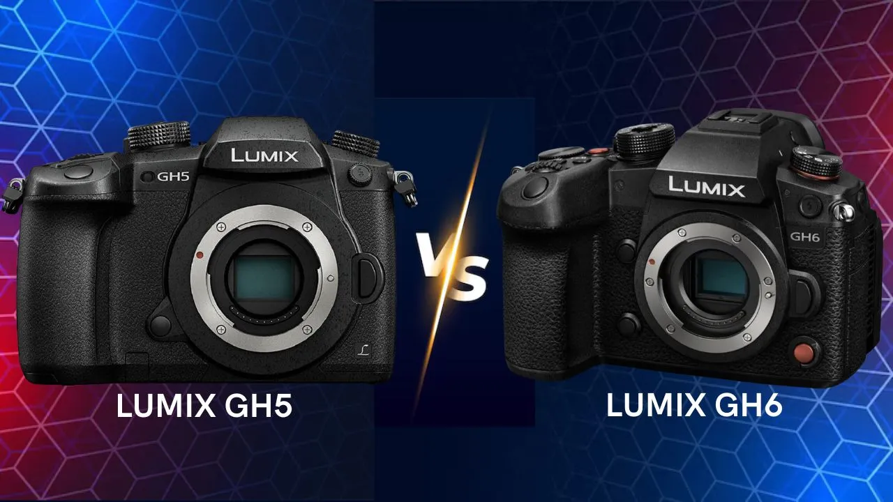 Panasonic Lumix GH5 vs GH6 mirrorless camera side by side comparison