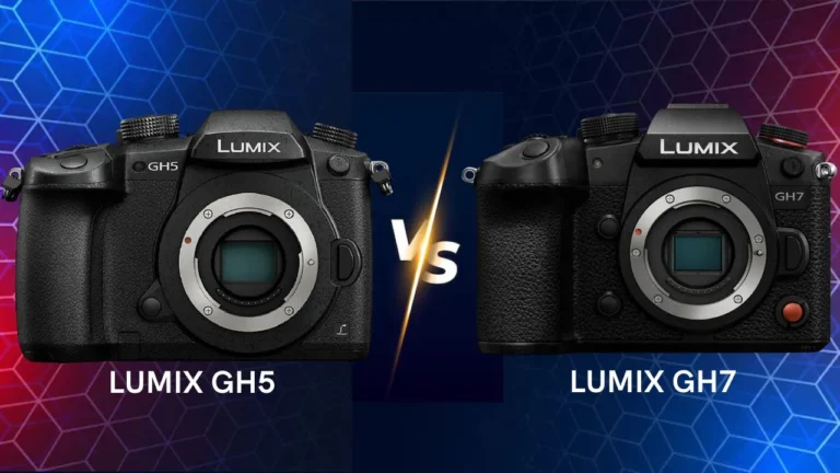 Panasonic Lumix GH5 vs GH7 mirrorless camera side by side comparison