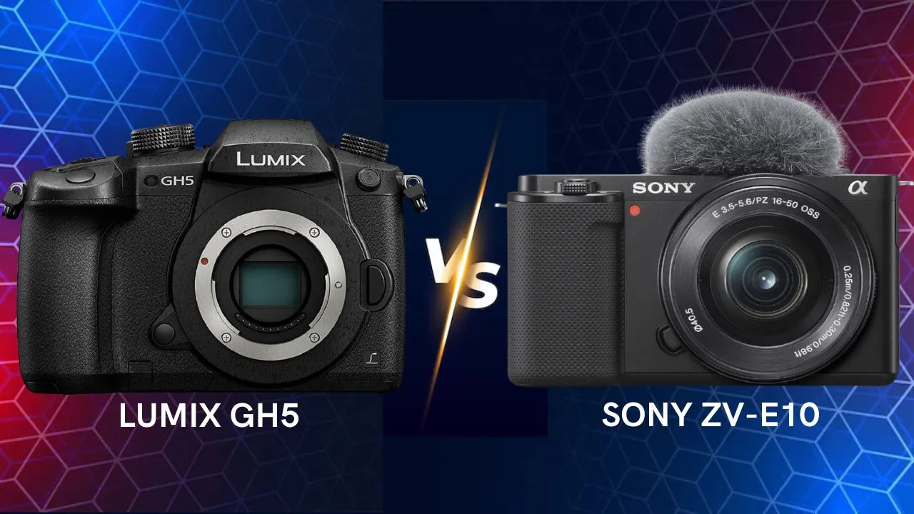 Panasonic Lumix GH5 vs Sony ZV-E10 mirrorless camera side by side comparison