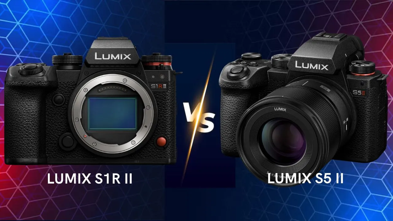 Panasonic Lumix S1R II vs S5 II mirrorless camera side by side comparison