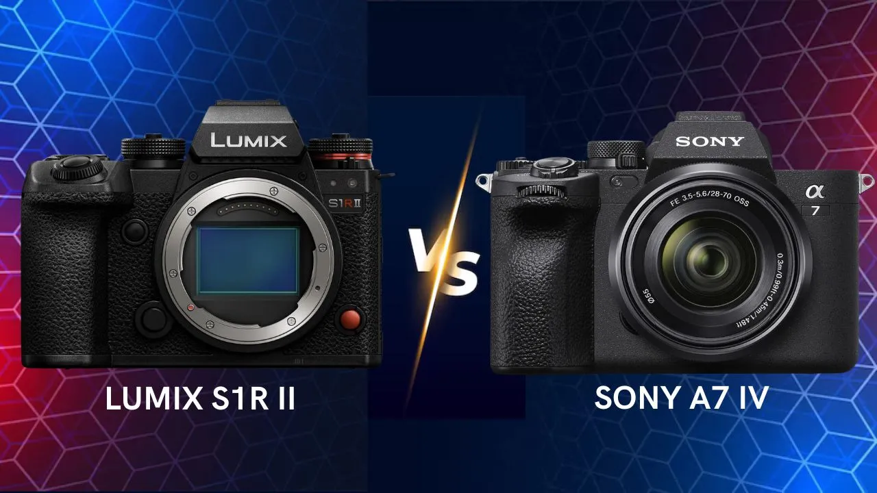 Panasonic Lumix S1R II vs Sony A7 IV mirrorless camera side by side comparison