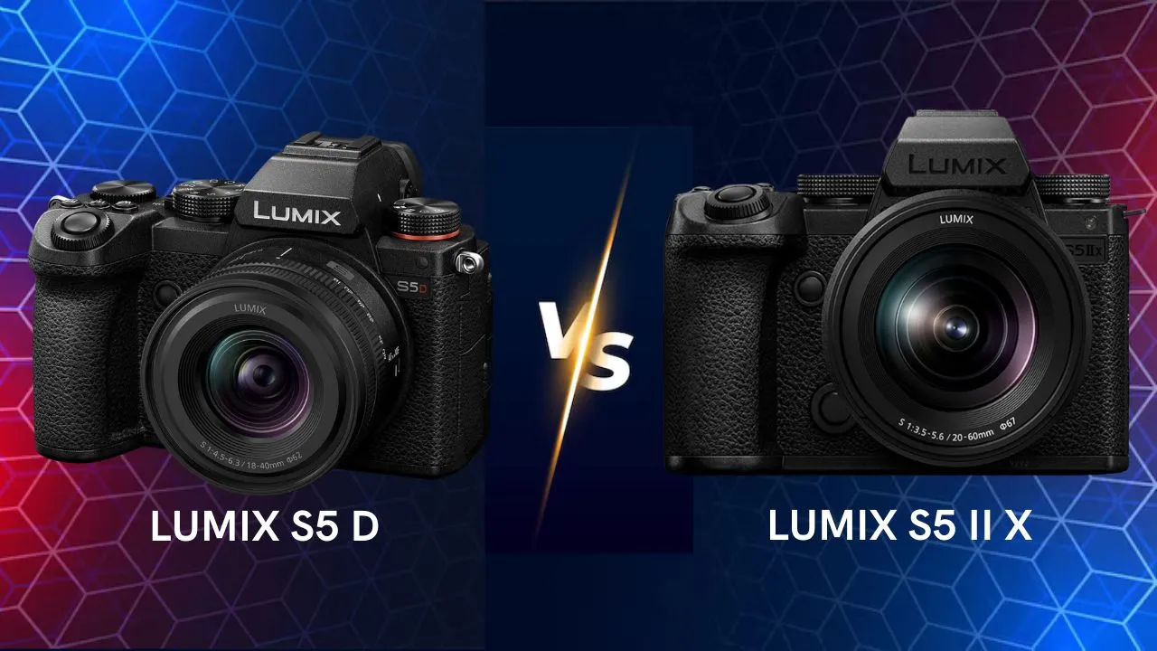Panasonic Lumix S5D vs S5 IIX mirrorless camera side by side comparison