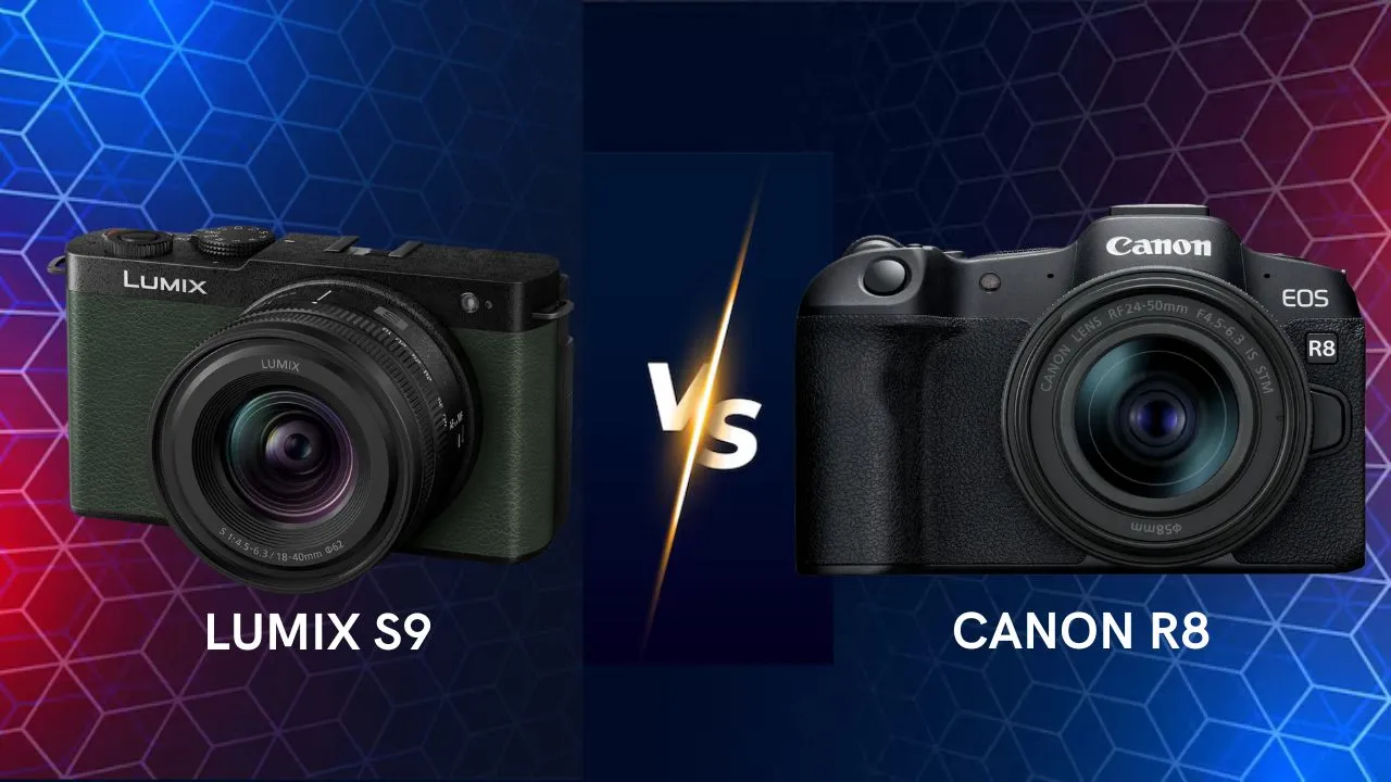 Panasonic Lumix S9 vs Canon R8 mirrorless camera side by side comparison