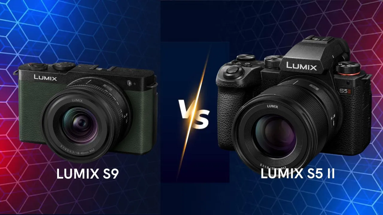 Panasonic Lumix S9 vs Panasonic Lumix S5 II mirrorless camera side by side comparison