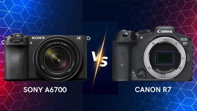 Sony A6700 vs Canon R7 mirrorless camera side by side comparison