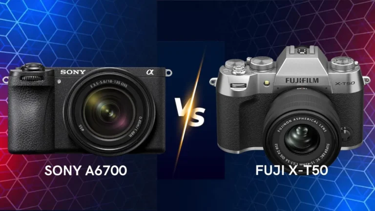 Sony A6700 vs Fuji X-T50 mirrorless camera side by side comparison